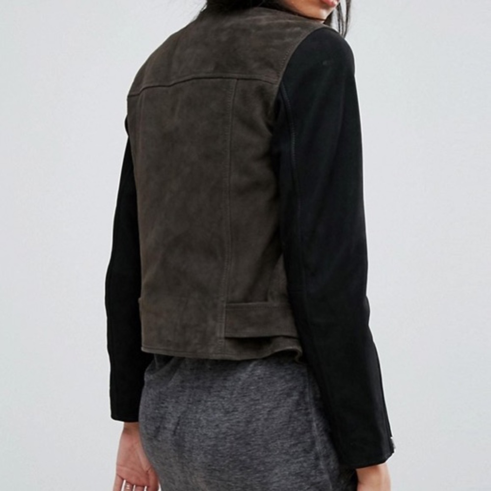 All Saints Suede Biker Jacket S - Picture 3 of 13